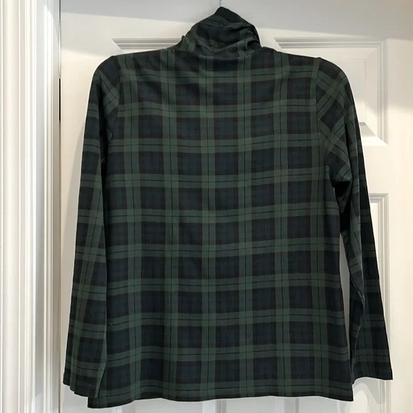 J. CREW NWT Tissue Paper Blackwatch Plaid Turtleneck size L - Picture 3 of 6